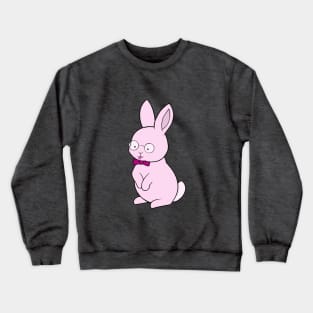 Pink rabbit with glasses Crewneck Sweatshirt